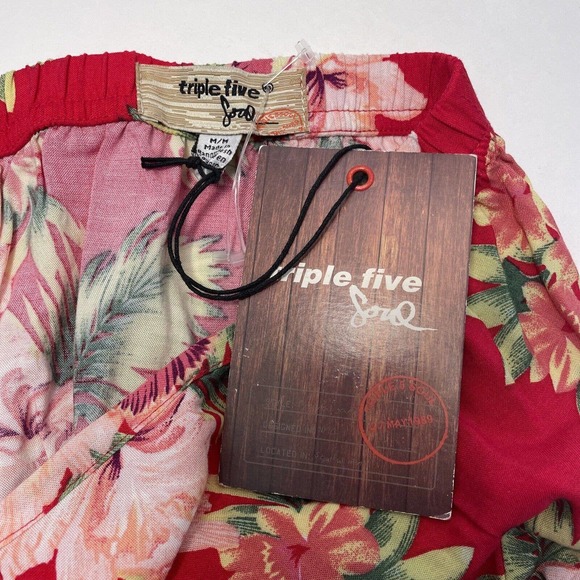 Triple Five Soul SALESMAN SAMPLE Jumpsuit Raspberry Red Tropical Floral Medium - Picture 5 of 7